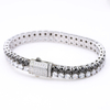Stainless Steel Tennis Bracelet With 2 Row CZ