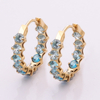 Stainless Steel Round Hoop Earring with Round Zircon