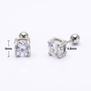 Stainless Steel Stud Earring with 5A Zircon