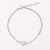 Stainless Steel Adjustable Heart Bracelet with Cz