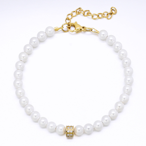 Stainless Steel Adjustable Pearl Bracelet