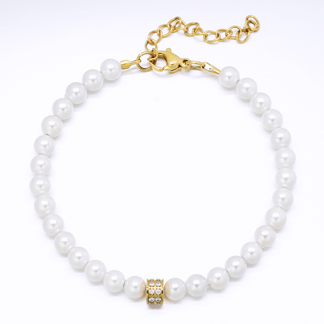 Stainless Steel Adjustable Pearl Bracelet