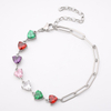 Stainless Steel Adjustable Heart Bracelet with 5A Zircon