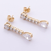 Stainless Steel Tennis Chain Drop Earring with Heart Zircon 
