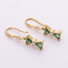 Stainless Steel Bow Drop Earring with 5A Zircon 