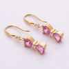 Stainless Steel Bow Drop Earring with 5A Zircon 
