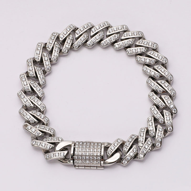 Stainless Steel Iced Out Cuban Chain with 5A Zircon