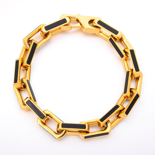 Stainless Steel Gold Paper Clip Link Chain with Acrylic