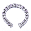 Stainless Steel Silver Flat Cuban Chain With 5A Zircon