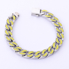 Stainless Steel Silver Enamel Cuban Chain