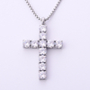 Stainless Steel Cross Pendant with 5A Zircon