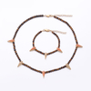 Stainless Steel Cone Pendant Pearl Necklace