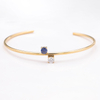 Stainless Steel Adjustable Open Bangle With 5A Zircon
