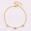 Stainless Steel Adjustable Bracelet with Rhinestone