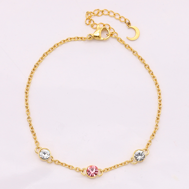 Stainless Steel Adjustable Bracelet with Rhinestone