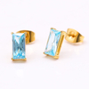 Stainless Steel Rectangle Stud Earring