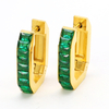 Stainless Steel Geometric Hoop Earrings with 5A Zircon