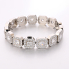Stainless Steel Miami Baggutte Square Cuban Chain with Green Zircon