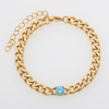 Stainless Steel Cuban Chain Bracelet with 5A Zircon