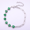 Stainless Steel Adjustable Heart Bracelet with 5A Zircon