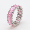 Stainless Steel Eternity Ring with Square Zircon