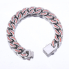 Stainless Steel Silver Flat Cuban Chain With All Zircon