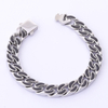 Stainless Steel Silver Enamel Cuban Chain