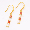 Stainless Steel Drop Earring with Square Zircon 