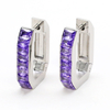 Stainless Steel Geometric Hoop Earrings with 5A Zircon