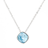 Stainless Steel Square Pendant Necklace with Swarovski Crystal