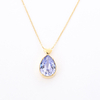 Stainless Steel Water Drop Pendant Necklace with Swarovski Crystal 
