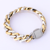 Stainless Steel Mixed Color Prong Cuban Chain