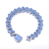 Stainless Steel Silver Prong Cuban Chain With 5A Zircon
