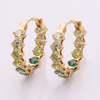 Stainless Steel Round Hoop Earring with Round Zircon