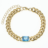 Stainless Steel Cuban Chain Bracelet with 5A Zircon