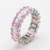 Stainless Steel Eternity Ring with Square Zircon