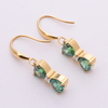 Stainless Steel Bow Drop Earring with 5A Zircon 