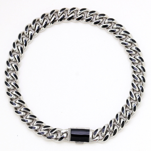 Stainless Steel Cuban Chain with Enamel Clasp