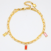 Stainless Steel Double Layer Pendent Bracelet with 5A Zircon