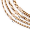 Stainless Steel PVD 18K Gold Cuban Chain With CZ Single Side Clasp