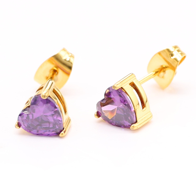 Stainless Steel Heart Stud Earring