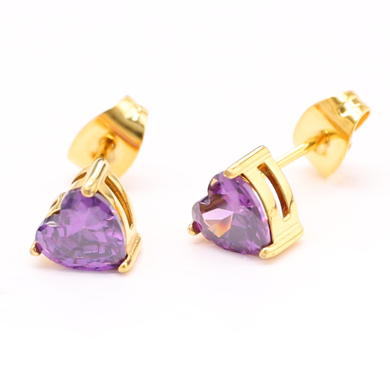 Stainless Steel Heart Stud Earring