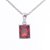 Stainless Steel Square Pendant with 5A Zircon