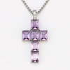 Stainless Steel Cross Pendant with 5A Zircon 