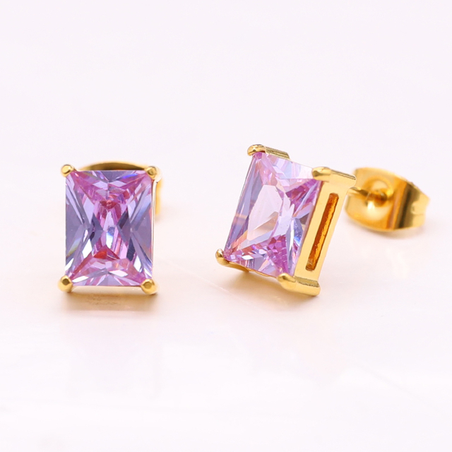 Stainless Steel Rectangle Stud Earring 