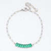 Stainless Steel Adjustable Bracelet with Colorful Rhinestone