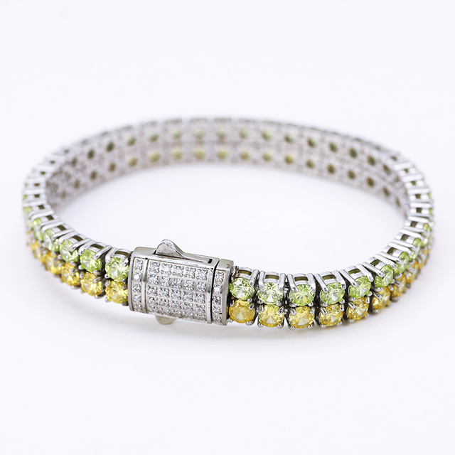 Stainless Steel Tennis Bracelet With 2 Row CZ
