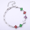 Stainless Steel Adjustable Square Bracelet with 5A Zircon