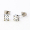 Stainless Steel Stud Earring with 5A Zircon