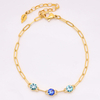 Stainless Steel Adjustable Bracelet with Colorful Crystal